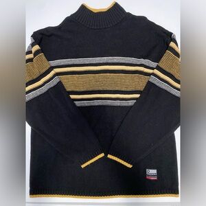 Vtg SouthPole Mens Striped Chunky Knit Mockneck Sweater XXL Y2K Urban Streetwear